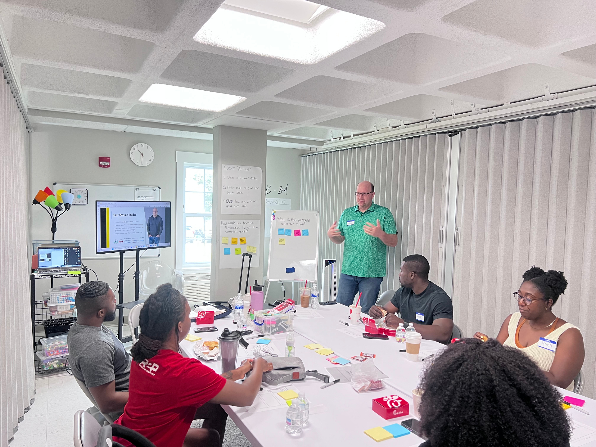 Tyler Harden leading a church strategy workshop